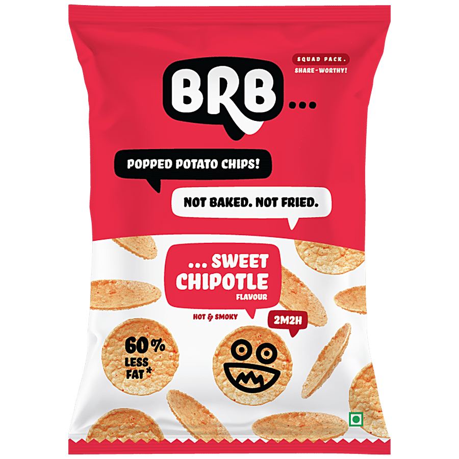 BRB Popped Potato Chips - Sweet Chipotle Flavour, 48 g Pouch