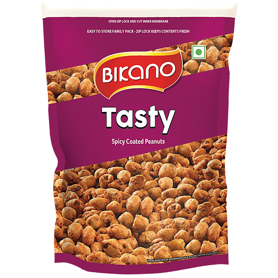 Bikano Tasty Spicy Coated Peanuts, 400 G Pouch