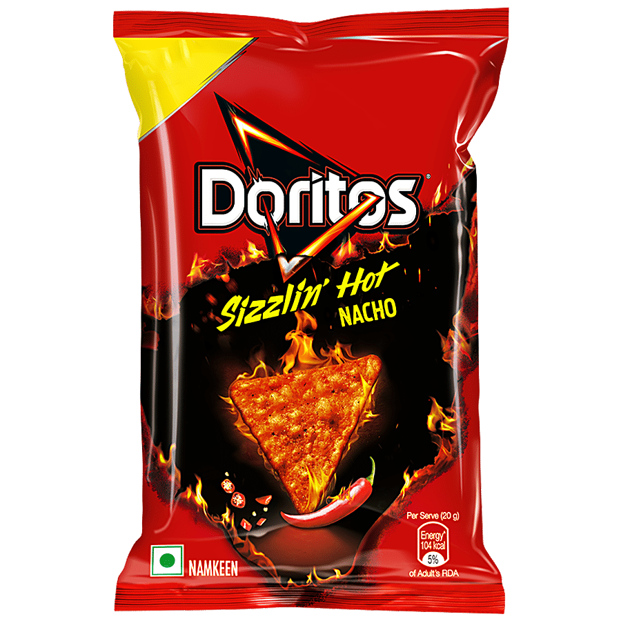 Doritos Nachos Sizzlin' Hot, Crunchy Chips, Snacks, 78 g