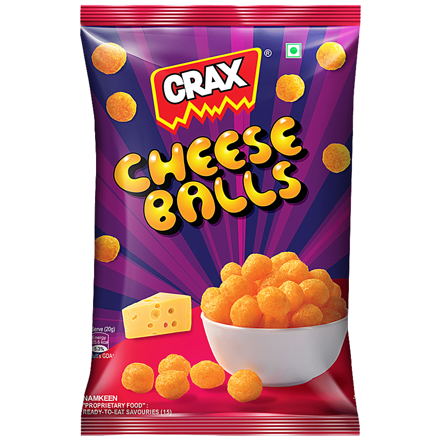 Crax Cheese Balls Namkeen - Ready To Eat Savouries, 54 g