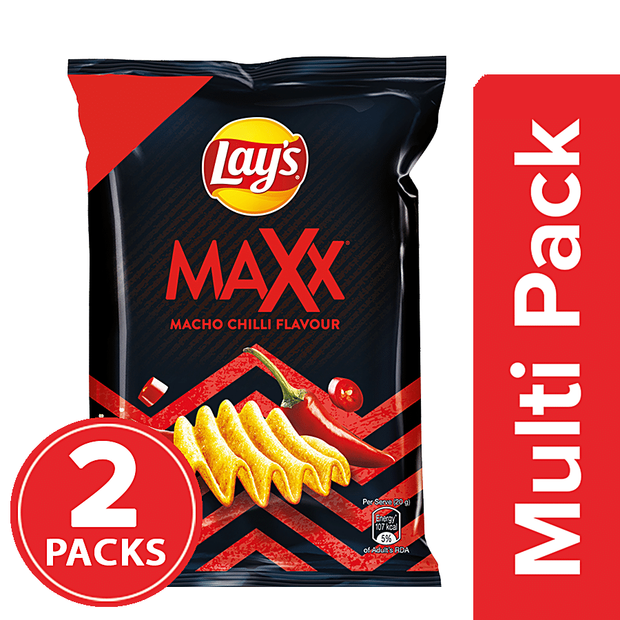 Lay's Maxx Macho Chilli, 2 x 56 g Multipack