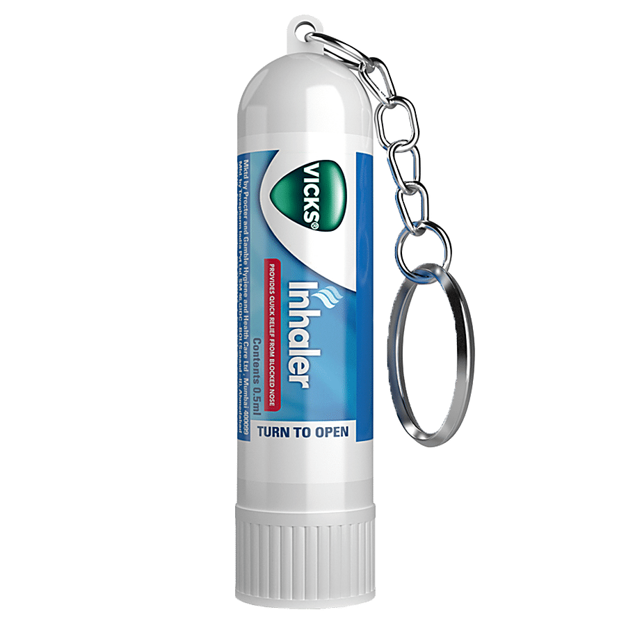 Vicks Inhaler - Provides Instant Relief From Blocked Nose, 0.5 Ml Tube