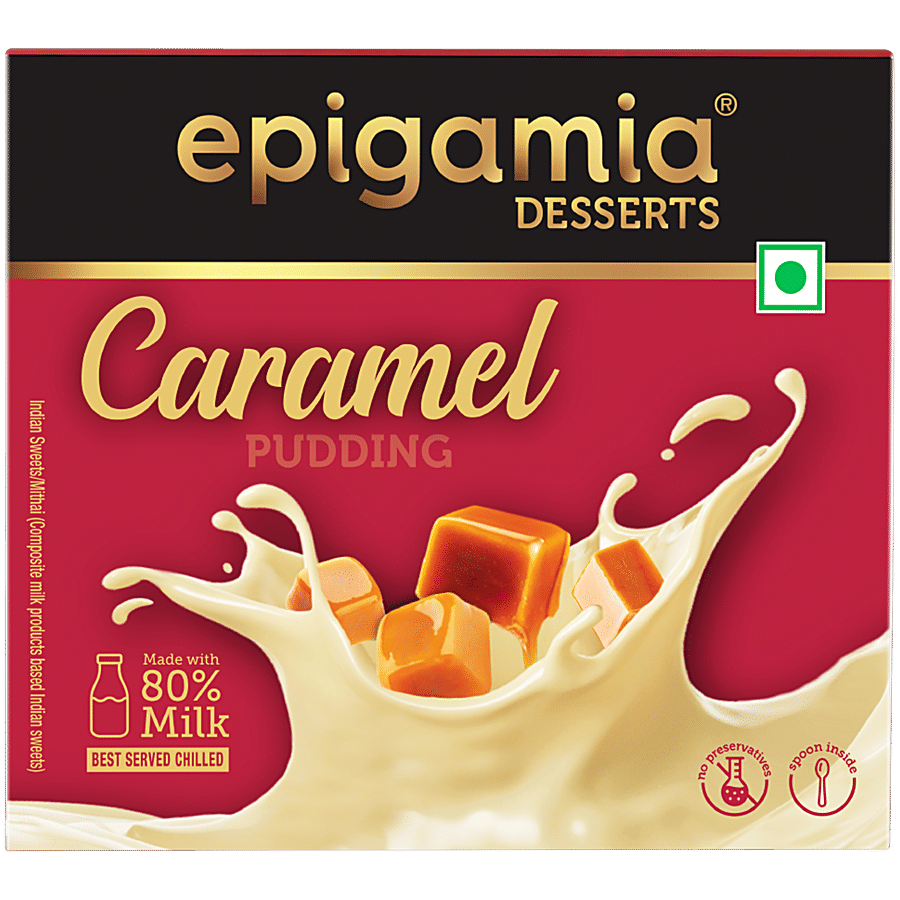 Epigamia Desserts - Caramel Pudding, Creamy Bliss, Mithai, Indian Sweets, 70 G