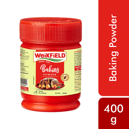 Weikfield Baking Powder - Double Action Baking Powder, For Light & Fluffy Cakes, Pastries, Naans, Dhoklas, Cookies, 400 G Jar
