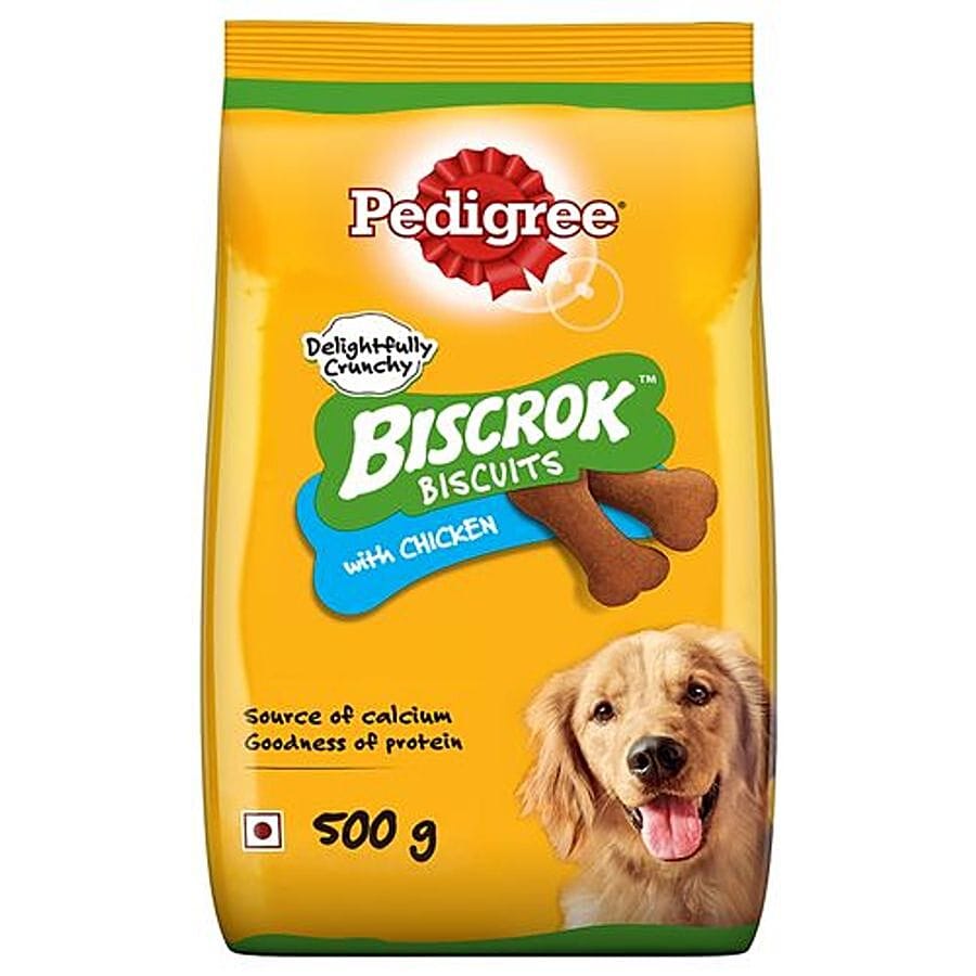 Pedigree Biscrok Biscuits Dog Treat - Above 4 Months, Chicken Flavour, 500 G
