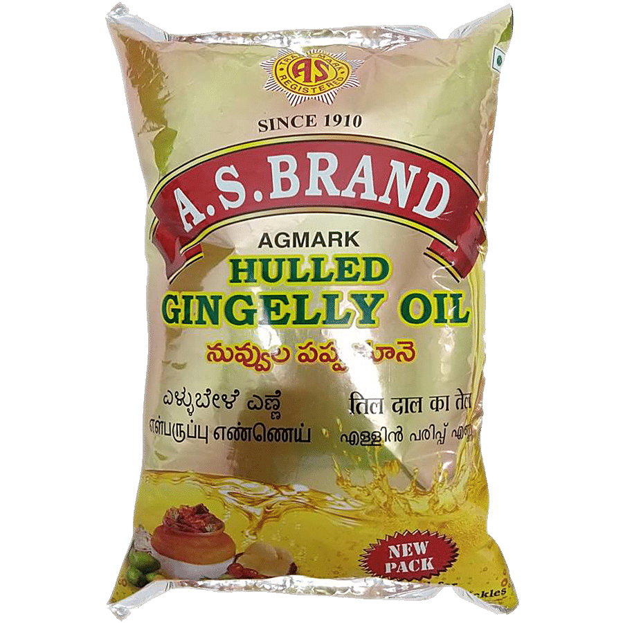As Brand Hulled Gingelly Oil, 1 L Pouch