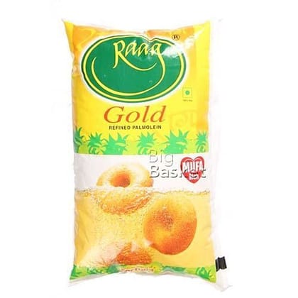Raag Gold Refined Oil - Palmolein, 1 L Pouch