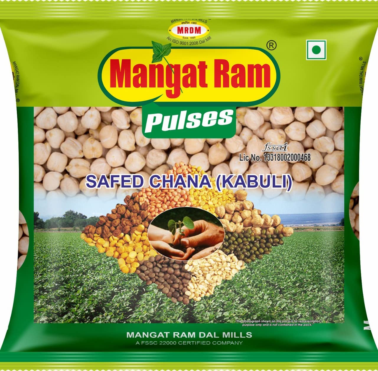 MANGAT RAM Safed Kabuli Chana, 500g