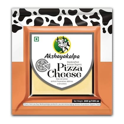 Akshayakalpa Organic Artisan Pizza Cheese, 200 G