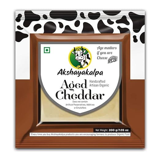Akshayakalpa - Handcrafted Artisan Organic Aged Cheddar 200G