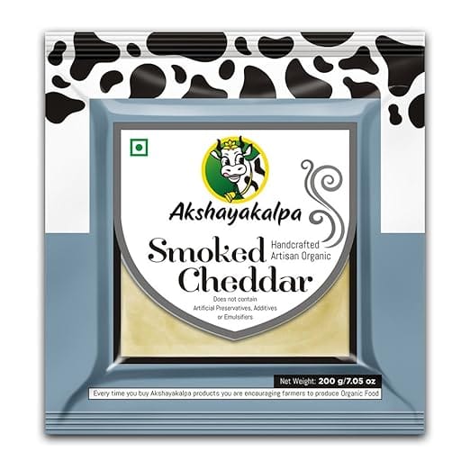 Akshayakalpa Organic Artisan Smoked Cheddar, 200 G