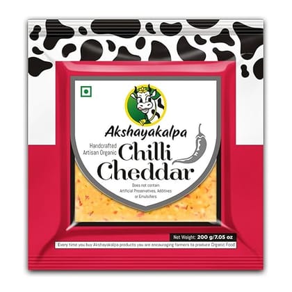 Akshayakalpa - Handcrafted Artisan Organic Chilli Cheddar 200G