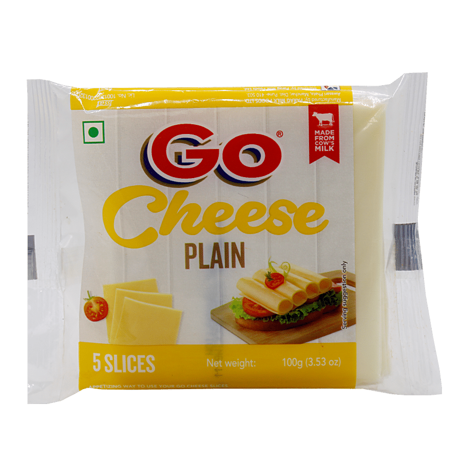 Go Cheese Slice - Plain, Made From Cow'S Milk, 100 G Pouch Pack of 5