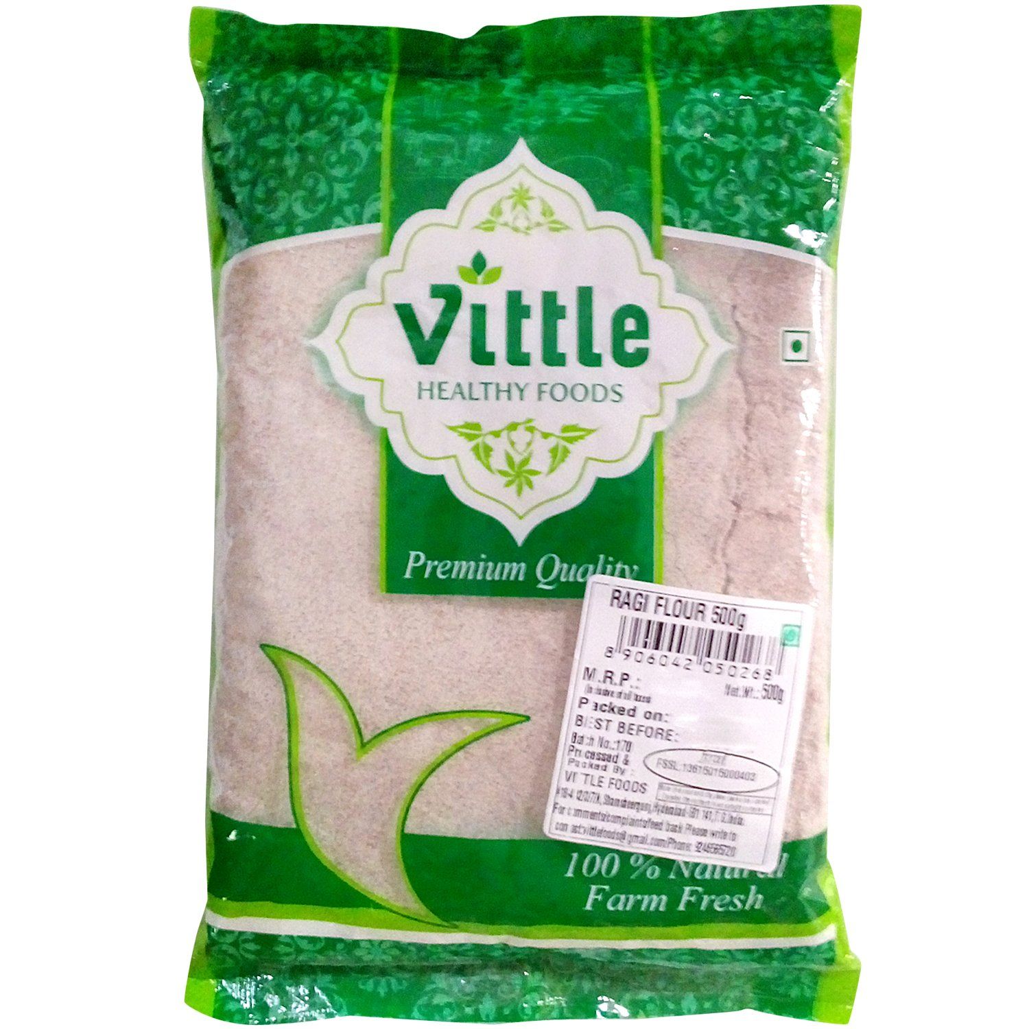 Vittle Foods Flour - Ragi, 500g Pouch