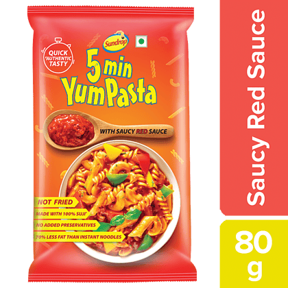 Sundrop 5 Min Yum Pasta - With Red Sauce, 80 G Pouch