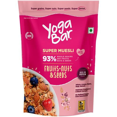 Yoga Bar Muesli - Fruits, Nuts & Seeds, Healthy, Rich In Protein, Breakfast Cereal, 400 G