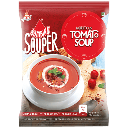 Bambino Tomato Soup Powder - 100% Real Vegetables & Spices Mix, No Cholesterol, 50 G Pouch