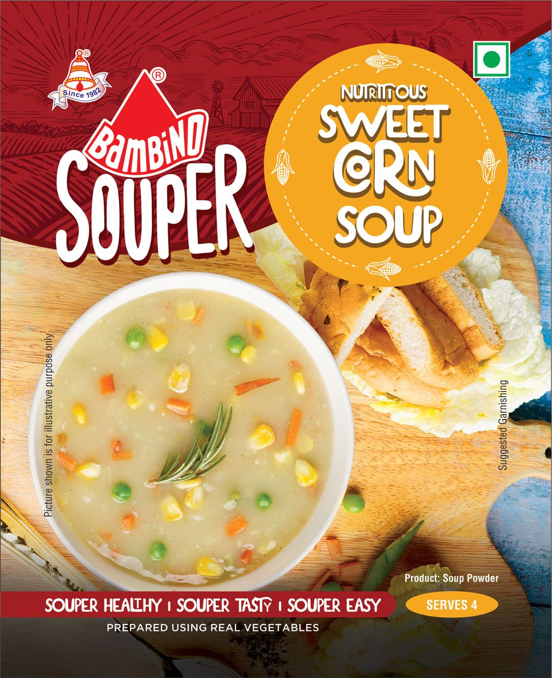Bambino Sweet Corn Soup, 45G Pouch