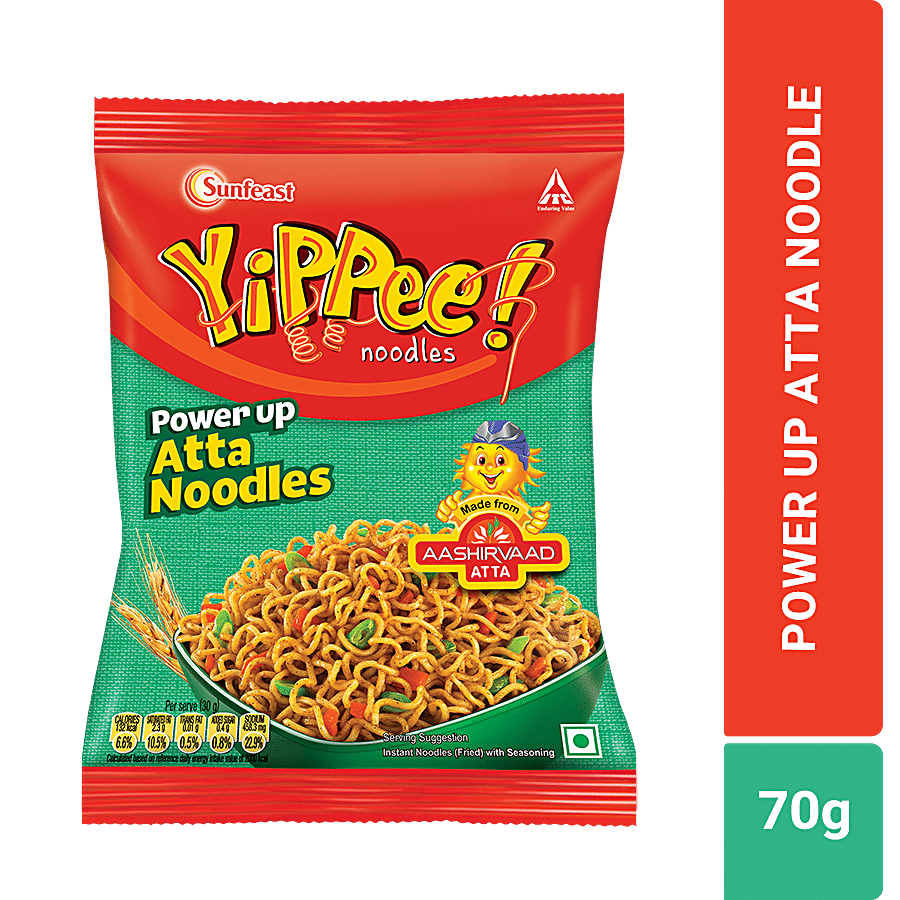 Sunfeast Yippee! Power Up Instant Atta Noodles, 70 G