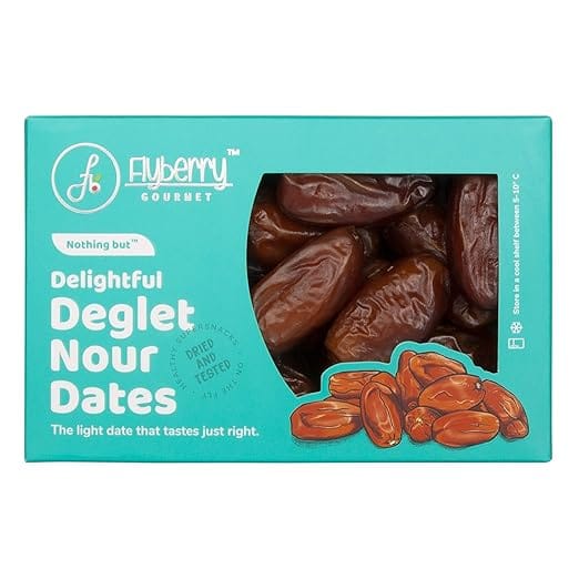 Flyberry Gourmet Deglet Nour Dates (Khajoor/Khajur) 200G | 100% Natural | Rich In Calcium, Iron And Potassium | Instant Energy