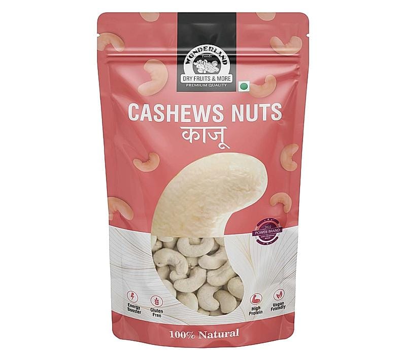 Wonderland Foods - Natural Raw Whole Kaju, W320-Grade 200G Pouch | Dry Fruit Whole Cashew W320 | Whole Cashew Nut | Gluten & Gmo-Free | Delicious & Healthy Nuts
