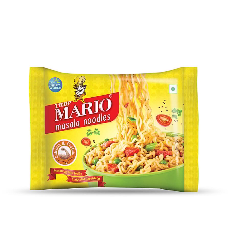 Mario Instant Noodles - Masala, Calcium & Protein Enriched, With Seasoning Mix, 60 G