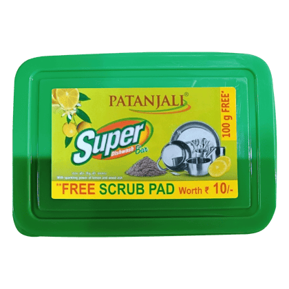 Patanjali Dishwash Bar (500 gm + 100 gm) + Scrub Pad, 600 gm