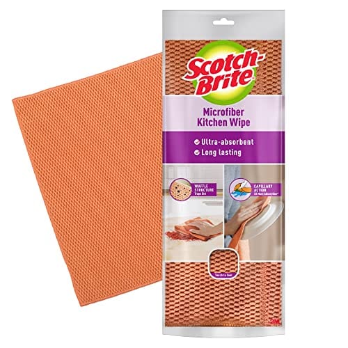 Scotch Brite Microfiber Kitchen Wipe (Set of 1, Orange)