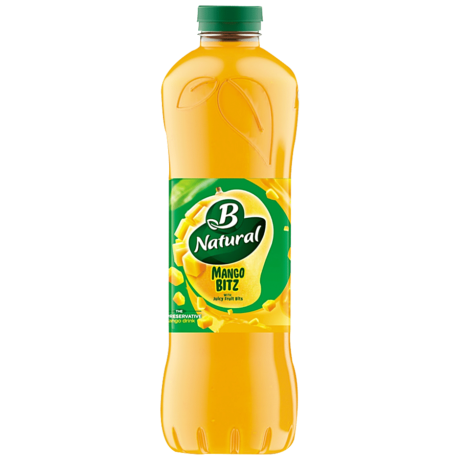 B Natural Mango Bitz With Juicy Fruit Bits - Refreshing, Summer Drink, No Artificial Flavours, 1 L Pet Bottle