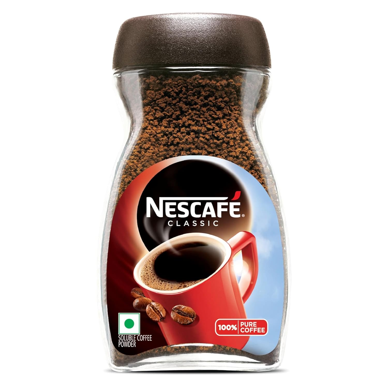 NESCAFE Classic Instant Coffee Powder | Instant Coffee Made with Robusta Beans | Roasted Coffee Beans | 100% Pure Coffee | 45 grams Jar