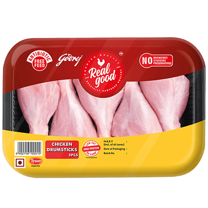 Real Good Chicken - 5 Drumsticks (Without Skin), 400 G