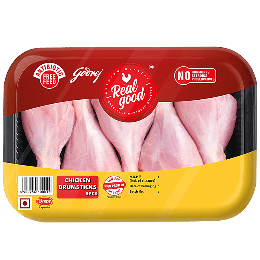 Real Good Chicken - 5 Drumsticks (Without Skin), 400 G