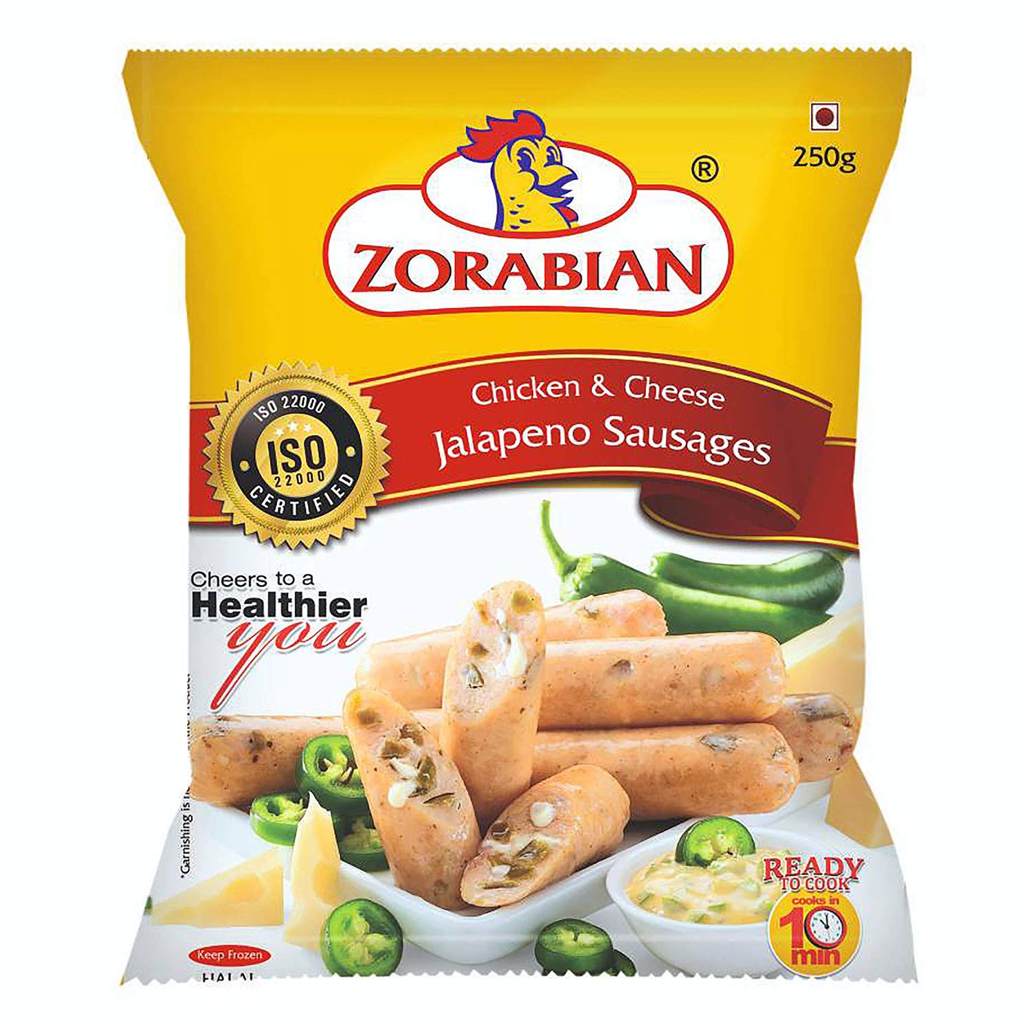Zorabian Chicken N Cheese Jalapeno Sausage, 250 g
