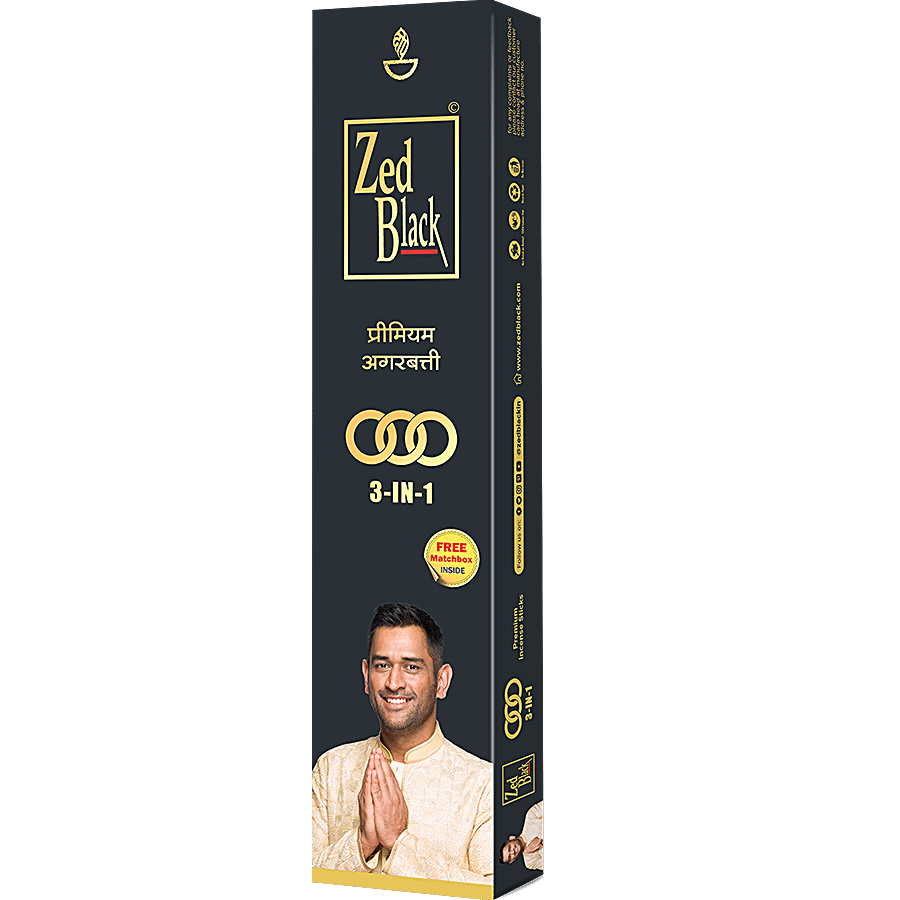 Zed Black Agarbatti Zb 3-In-1, 100 G