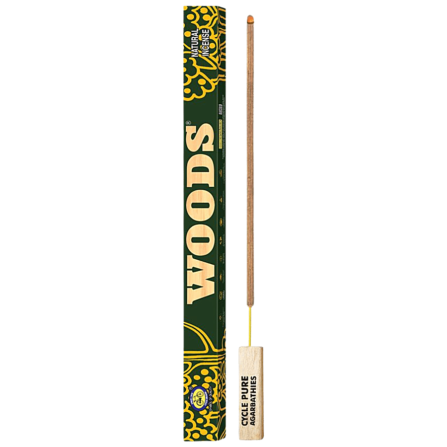 Cycle Woods Natural Agarbatti - Woody, Sandal, Amber Fragrance, 16 N