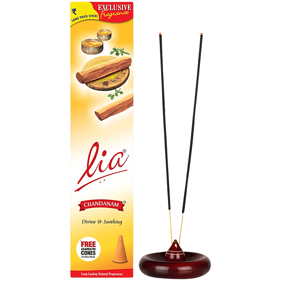 Lia Cycle Chandanam Incense Stick/Agarbatti - Provides Long-Lasting Fragrance, 90 G