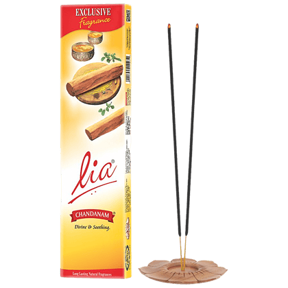 Lia Chandanam Agarbatti For Daily Puja With Sandal Fragrance, 152 G (Get 2 Agarbatti Cones Free)