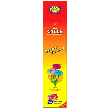 Cycle Three In One Agarbatti-3 Signature Fragrances-Lily, Floral, Woody, 88 G Carton