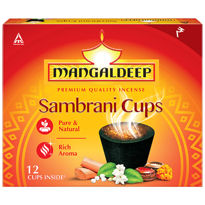 Mangaldeep Sambrani Cups, 12 Pcs