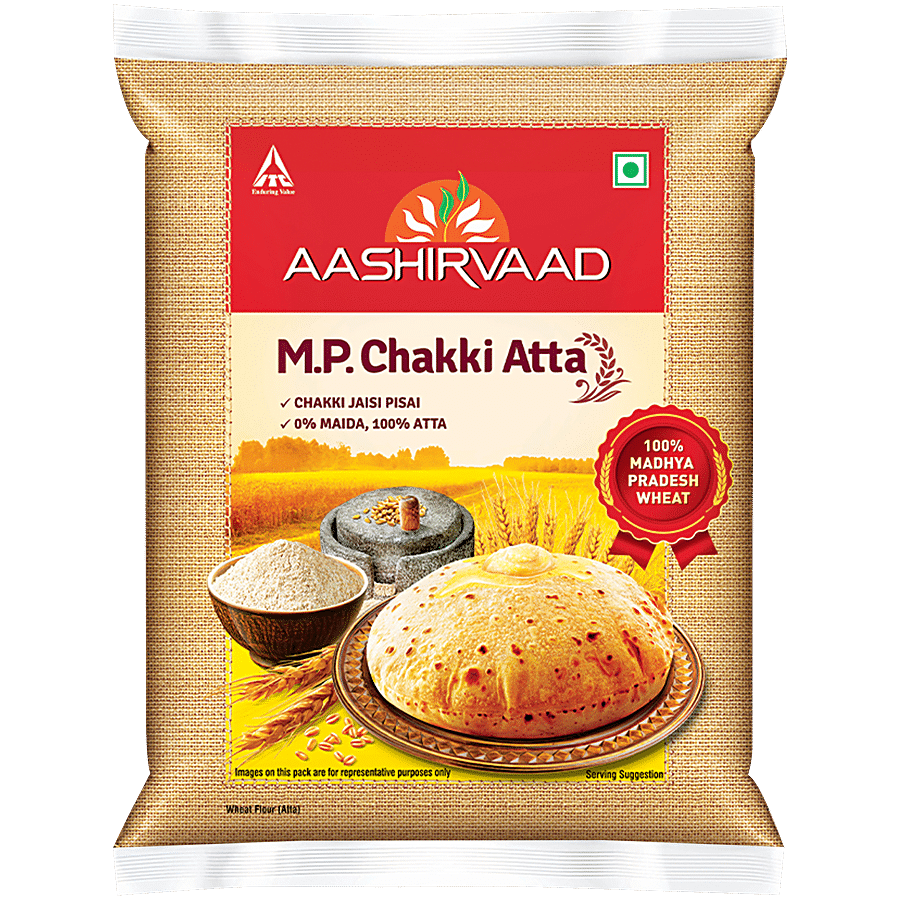 Aashirvaad MP Chakki Atta - 100% Wheat, 0% Maida, 10 kg
