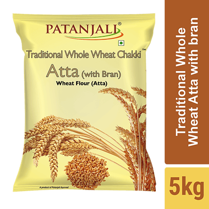 Patanjali Traditional Whole Wheat Chakki Atta, 5 kg