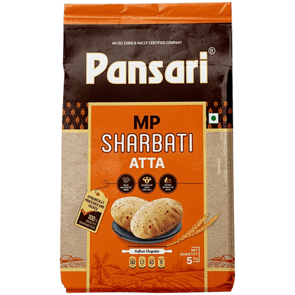 PANSARI MP Sharbati Atta - Fibre Rich, 5 kg