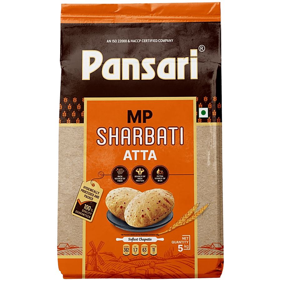 PANSARI MP Sharbati Atta - Fibre Rich, 5 kg
