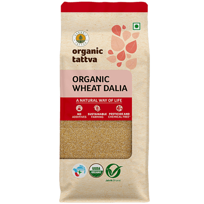 Organic Tattva Organic Wheat Dalia, 500 g Pouch