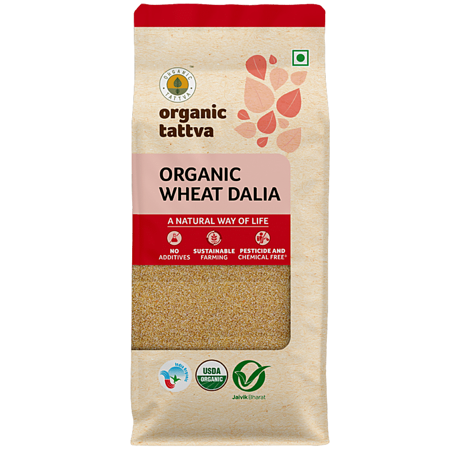 Organic Tattva Organic Wheat Dalia, 500 g Pouch
