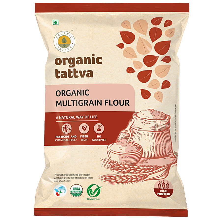 Organic Tattva Organic Multigrain Atta/Flour, 5 kg Pouch