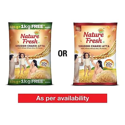 Nature Fresh Sampoorna Chakki Atta/Godihittu, 10 Kg Bag