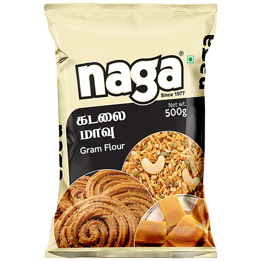 Naga Gram Flour - 100% Chana Dal Besan, 500 G Pouch