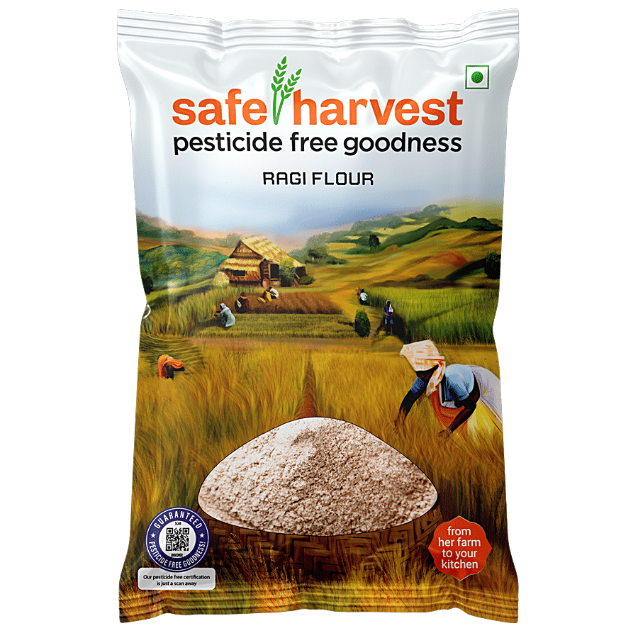 Safe Harvest Ragi Flour/Ragi Hittu - Pesticide Free, 1 Kg