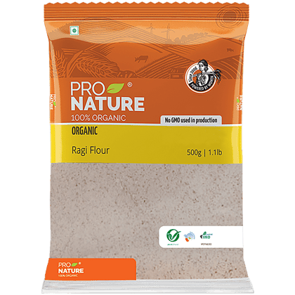 Pro Nature Organic - Ragi Flour/Ragi Hittu, 500 G Pouch
